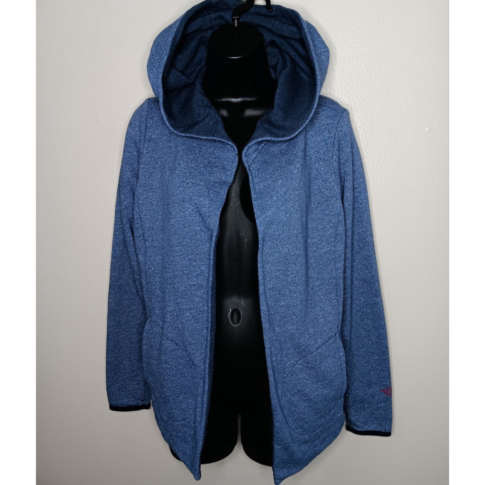 The North Face Women's Medium Hoodie Open Front Sweatshirt Jacket Blue